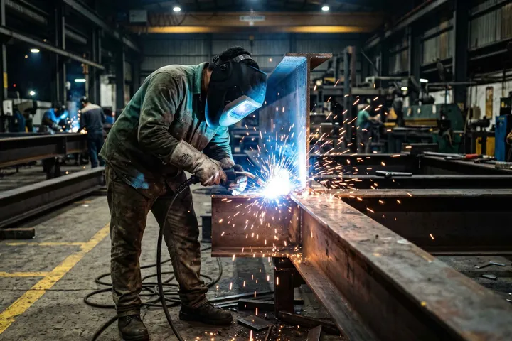 Proses fabrikasi dan pengelasan komponen industri